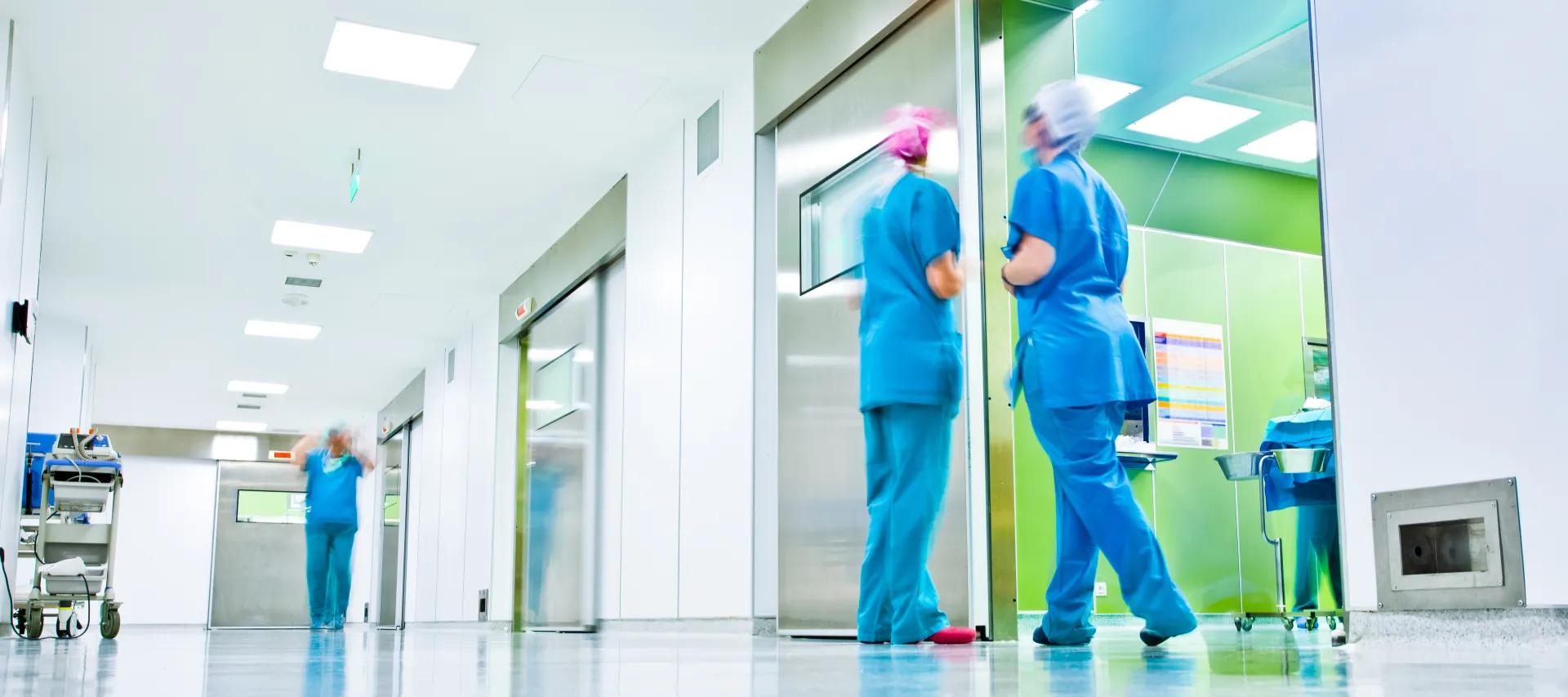 Doctors and nurses on a hospital ward