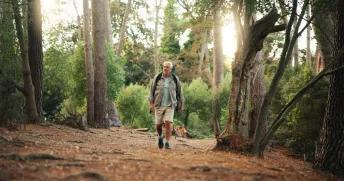 Man in forest
