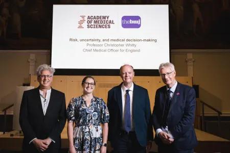 Dr Kamran Abbasi, Dr Jenny Rivers, Professor Sir Chris Whitty, and Professor Sir Andrew Morris